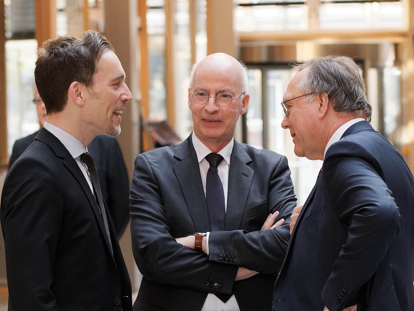 Sven Rebehn, Klaus Rennert, Rudolf Mellinghoff - Festakt 110 Jahre DRB Sven Rebehn, Klaus Rennert, Rudolf Mellinghoff im Gespräch beim Festakt 110 Jahre DRB